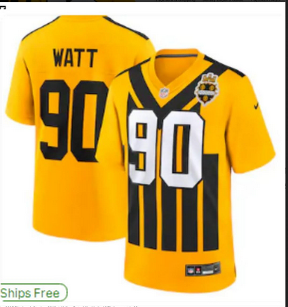 Men Pittsburgh Steelers  #90 watt yellow Nike 2025 Limited NFL Jersey 006->los angeles chargers->NFL Jersey